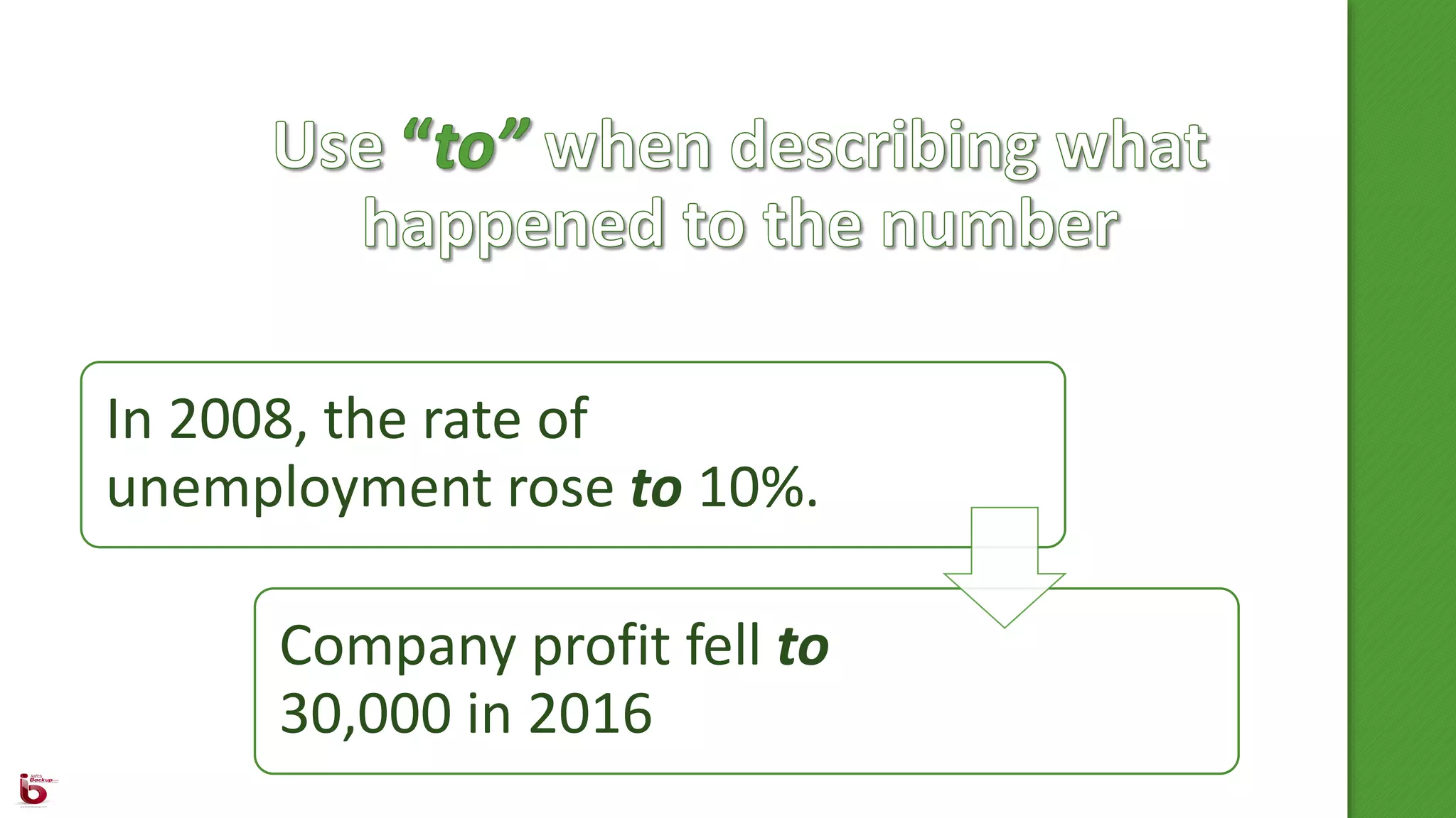 IELTS Writing Task 1 - Prepositions for IELTS Writing Task 1 Graphs | PPTX