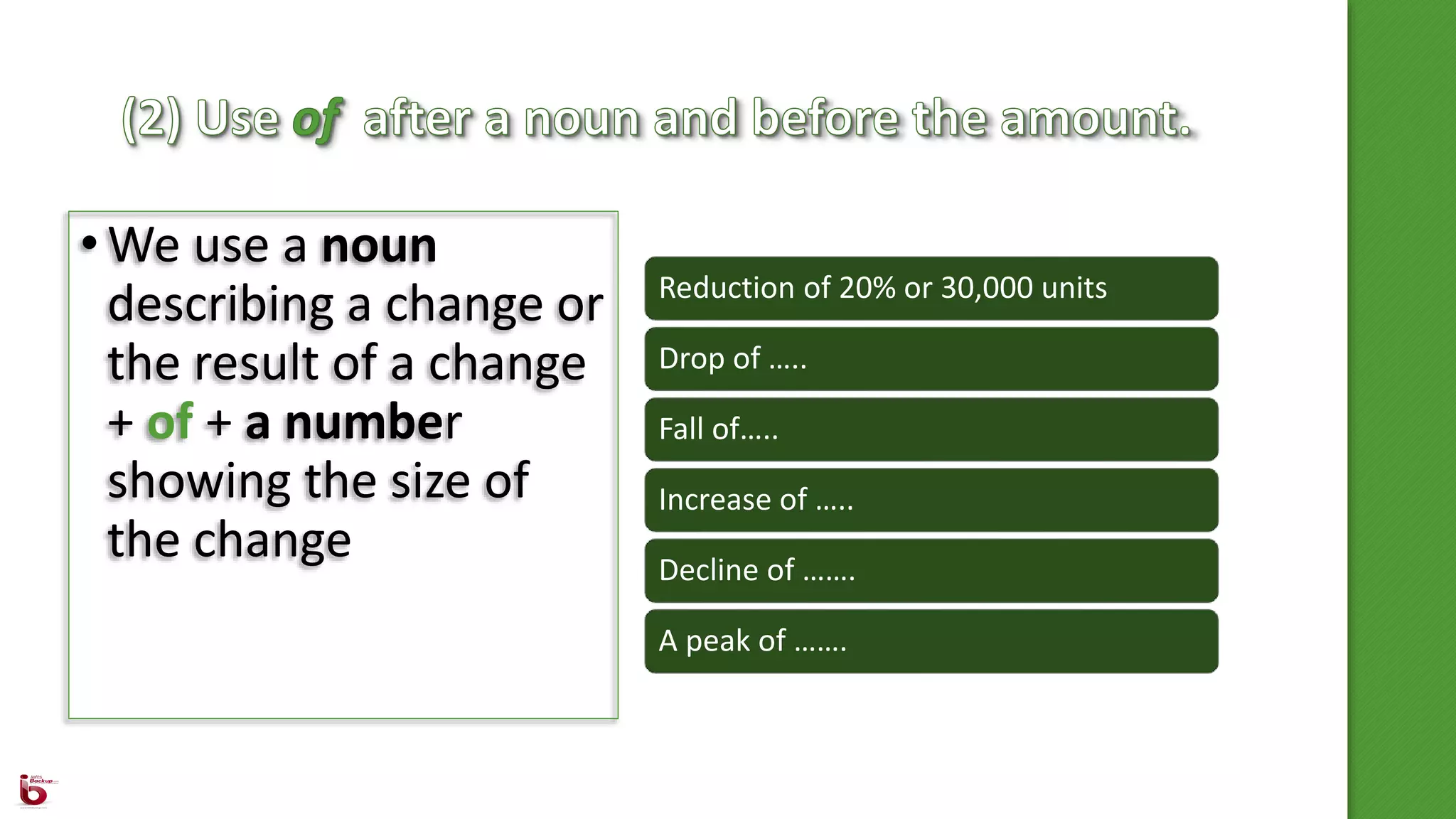 IELTS Writing Task 1 - Prepositions for IELTS Writing Task 1 Graphs | PPTX