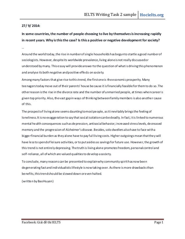 Ielts essay sample