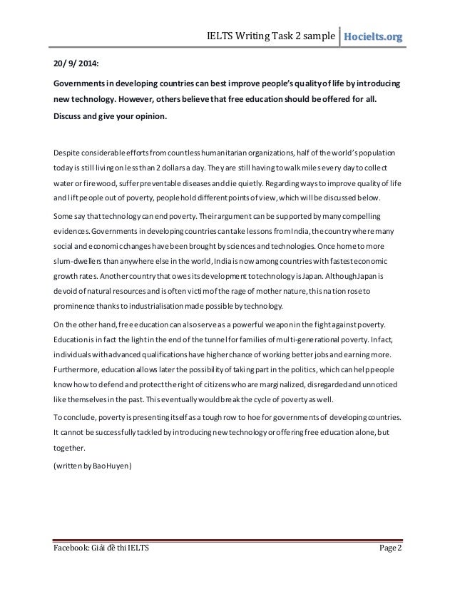 Ielts writing task2 samples hocielts