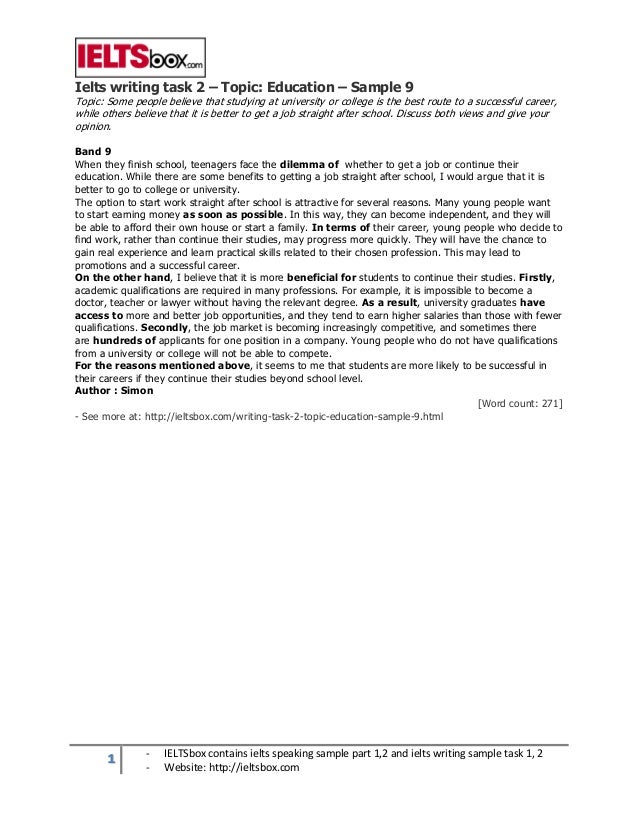 Ielts academic essay topics