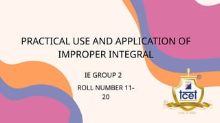 mathematics improper integral presentation | PPTX