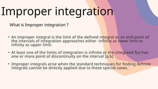 mathematics improper integral presentation | PPTX