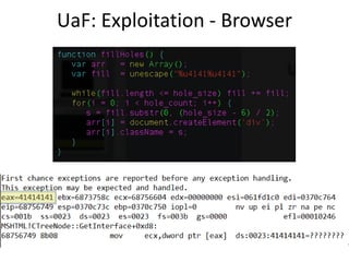 UaF: Exploitation - Browser
 