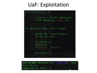 UaF: Exploitation
 