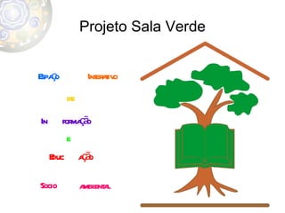Projeto Sala Verde Espaço Interativo de Socio ambiental Educ ação e formação In 