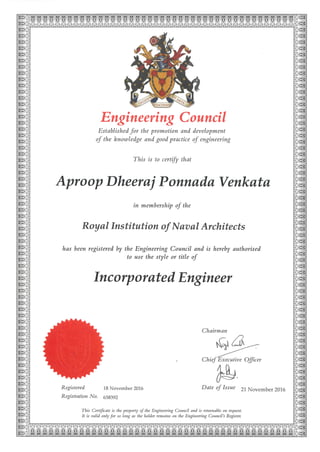 I eng certificate