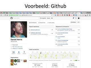 Voorbeeld: Github
 