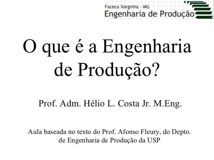 Sobre o curso de engenharia de producao