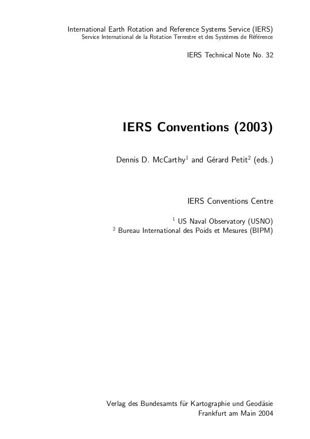 Iers Conventions Iers Conventions
