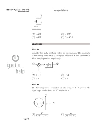 Ies electronics engineering - control system | PDF