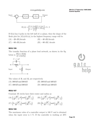 Ies electronics engineering - control system | PDF