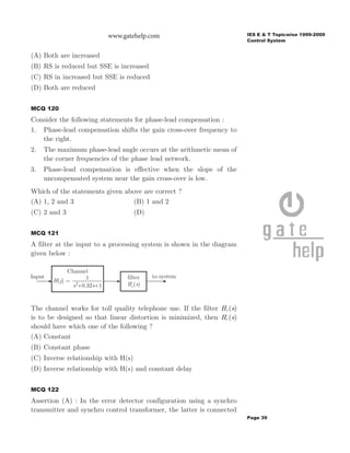 Ies electronics engineering - control system | PDF