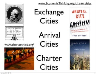 Exchange
Cities
Arrival
Cities
Charter
Cities
www.EconomicThinking.org/chartercities
2Sunday, July 15, 12
 