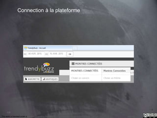 This work is licensed under a Creative Commons Attribution-NonCommercial 4.0 International License. @Médhi
102
Connection à la plateforme
 