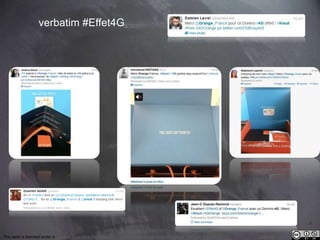 This work is licensed under a Creative Commons Attribution-NonCommercial 4.0 International License. @Médhi
verbatim #Effet4G
 