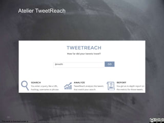 This work is licensed under a Creative Commons Attribution-NonCommercial 4.0 International License. @Médhi
39
Atelier TweetReach
 