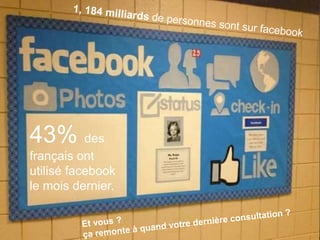 20 
43% des 
français ont 
utilisé facebook 
le mois dernier. 
This work is licensed under a Creative Commons Attribution-NonCommercial 4.0 International License. @medhi 
 