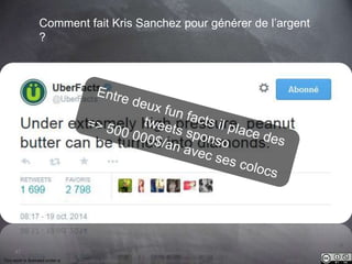 47 
Comment fait Kris Sanchez pour générer de l’argent 
? 
This work is licensed under a Creative Commons Attribution-NonCommercial 4.0 International License. @medhi 
 