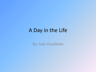A Day in the Life

 By: Ivan Escalante
 