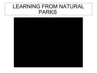 LEARNING FROM NATURAL PARKS  