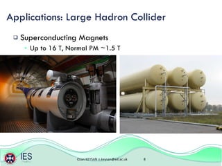 Applications: Large Hadron Collider Superconducting Magnets  Up to 16 T, Normal PM ~1.5 T 