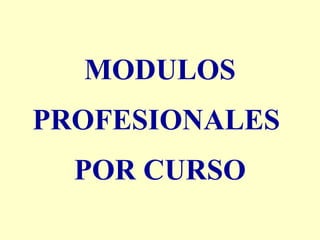MODULOS
PROFESIONALES
POR CURSO
 