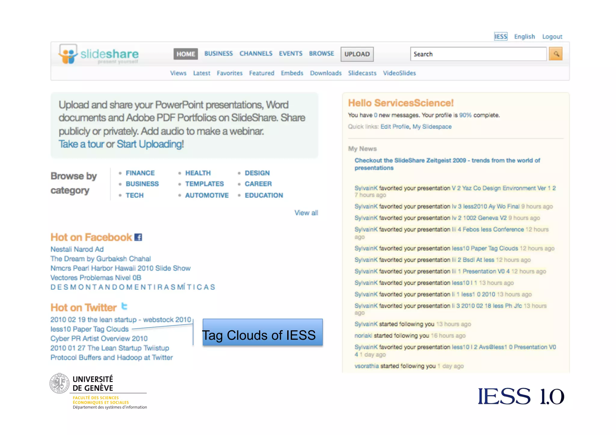 Closing
Session
• Not
a
scien@fic
result
or
achievement
but…
Tag Clouds of IESS