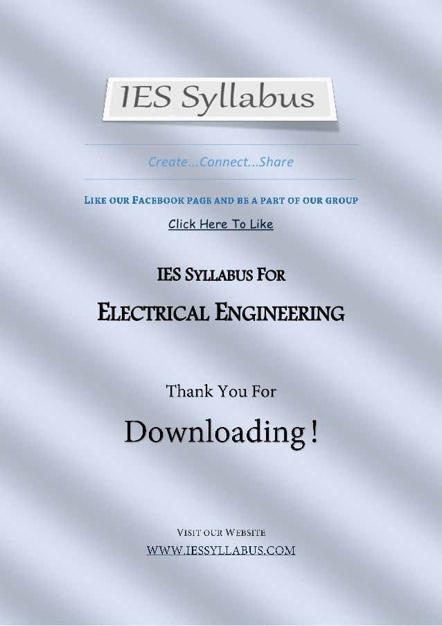 IES Syllabus for Electrical Engineering