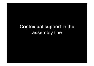 Contextual support in the
assembly line
 
