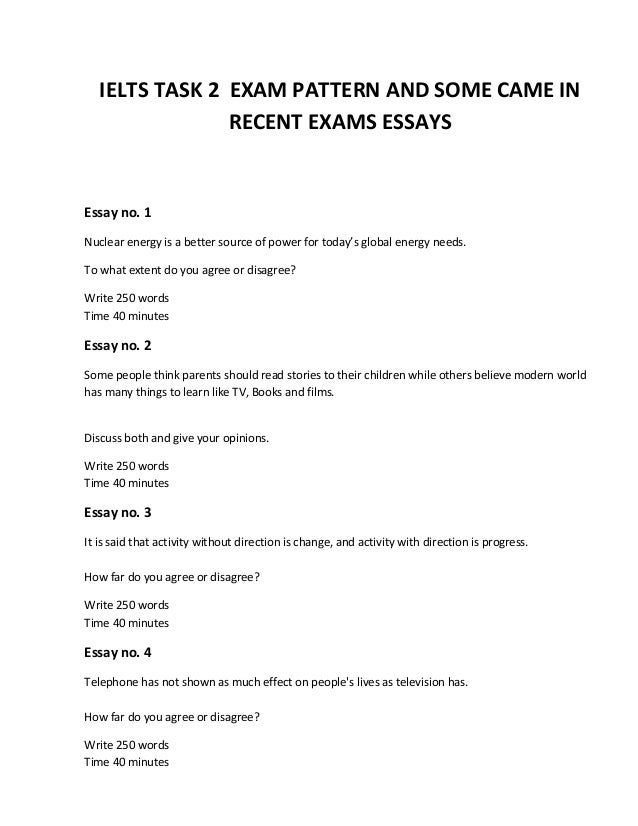 essay writing pattern for ielts