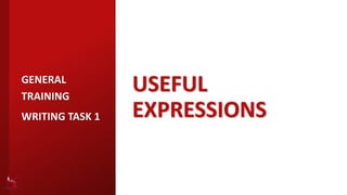 USEFUL
EXPRESSIONS
GENERAL
TRAINING
WRITING TASK 1
 