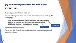 1st question.
2nd question.
(3) How many parts does the task have?
 