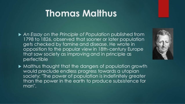 An essay on the principle of population summary