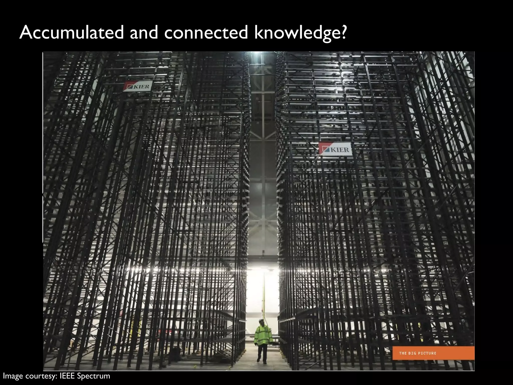 Accumulated and connected knowledge?
49
Image courtesy: IEEE Spectrum
 