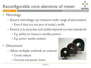 Reconfigurable core elements of meter
© Sentec 2012                                               SMART ENERGY TECHNOLOGIE...