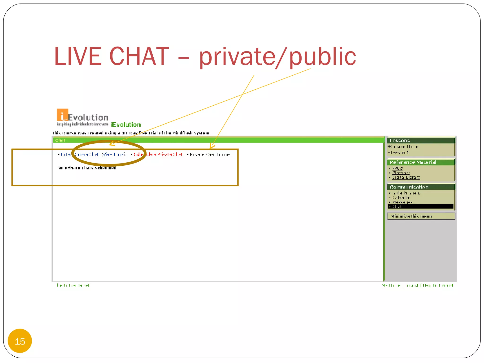 LIVE CHAT – private/public 