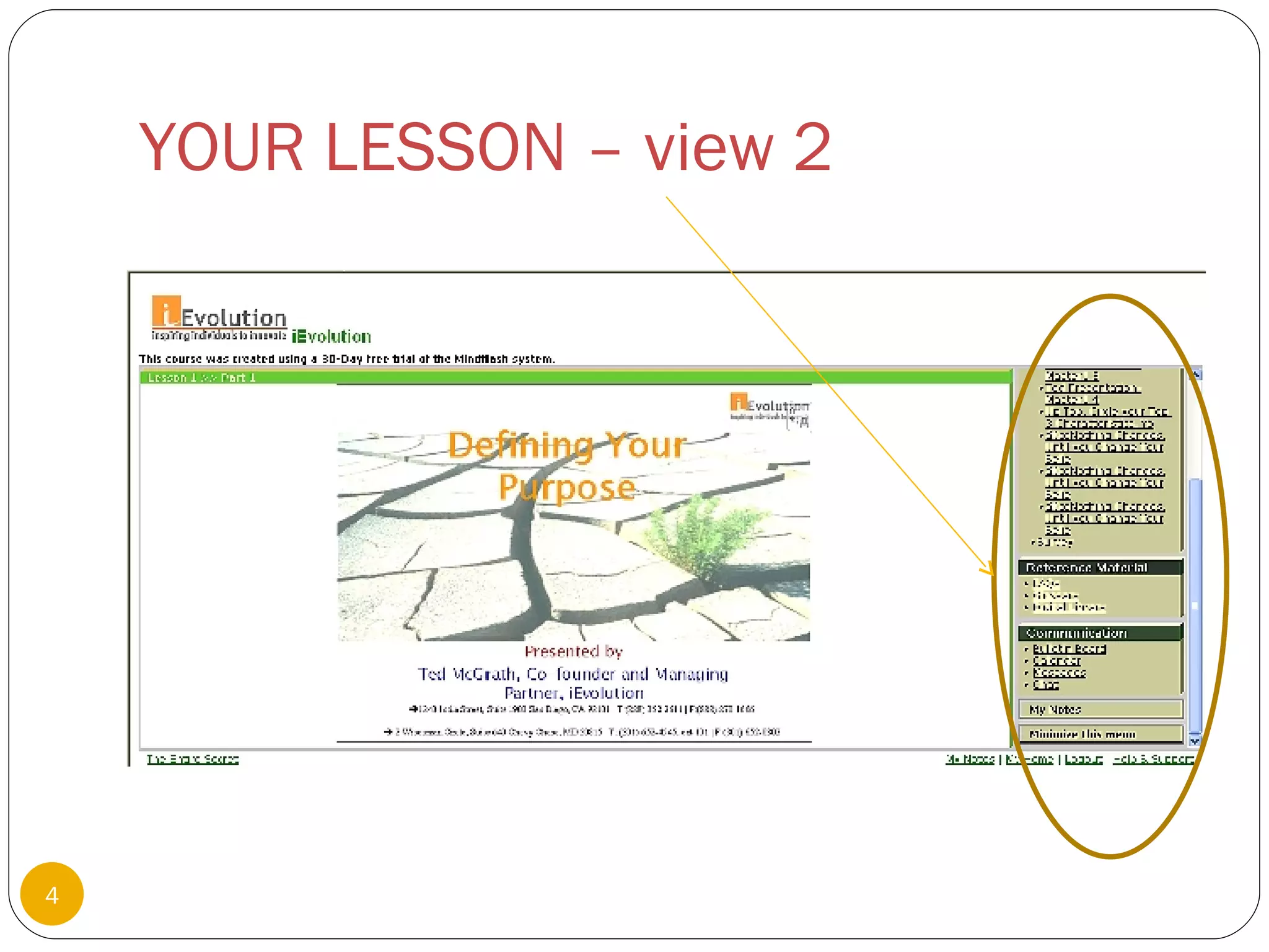YOUR LESSON – view 2 