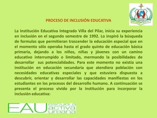 PROCESO DE INCLUSIÓN
EDUCATIVA
 