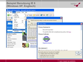Beispiel Benutzung IE 6 (Windows XP, Englisch) 