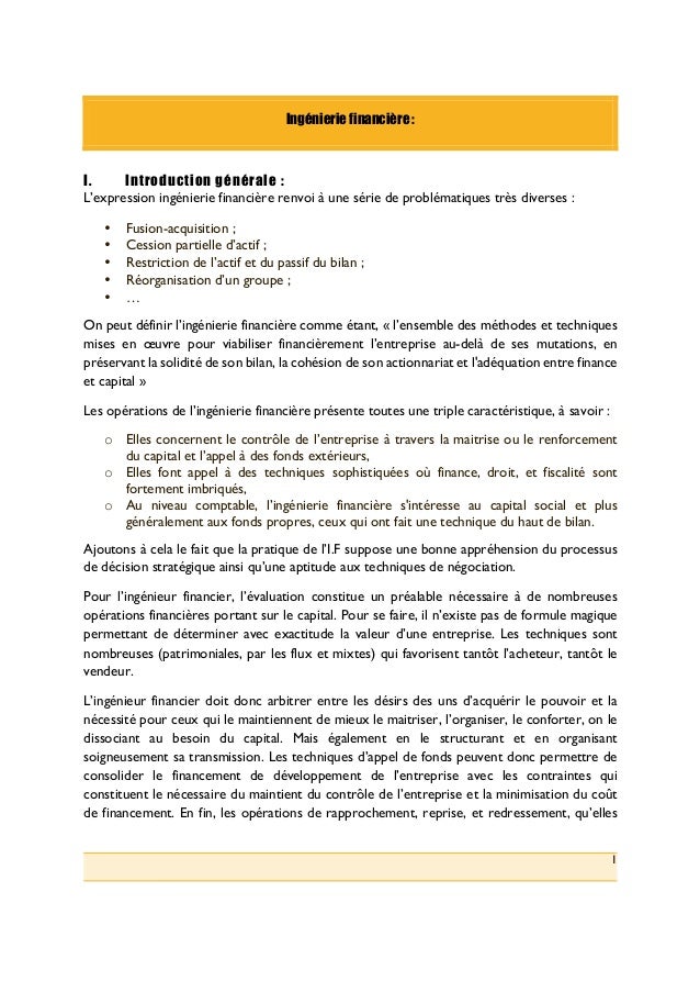 Ingenierie Financiere 1