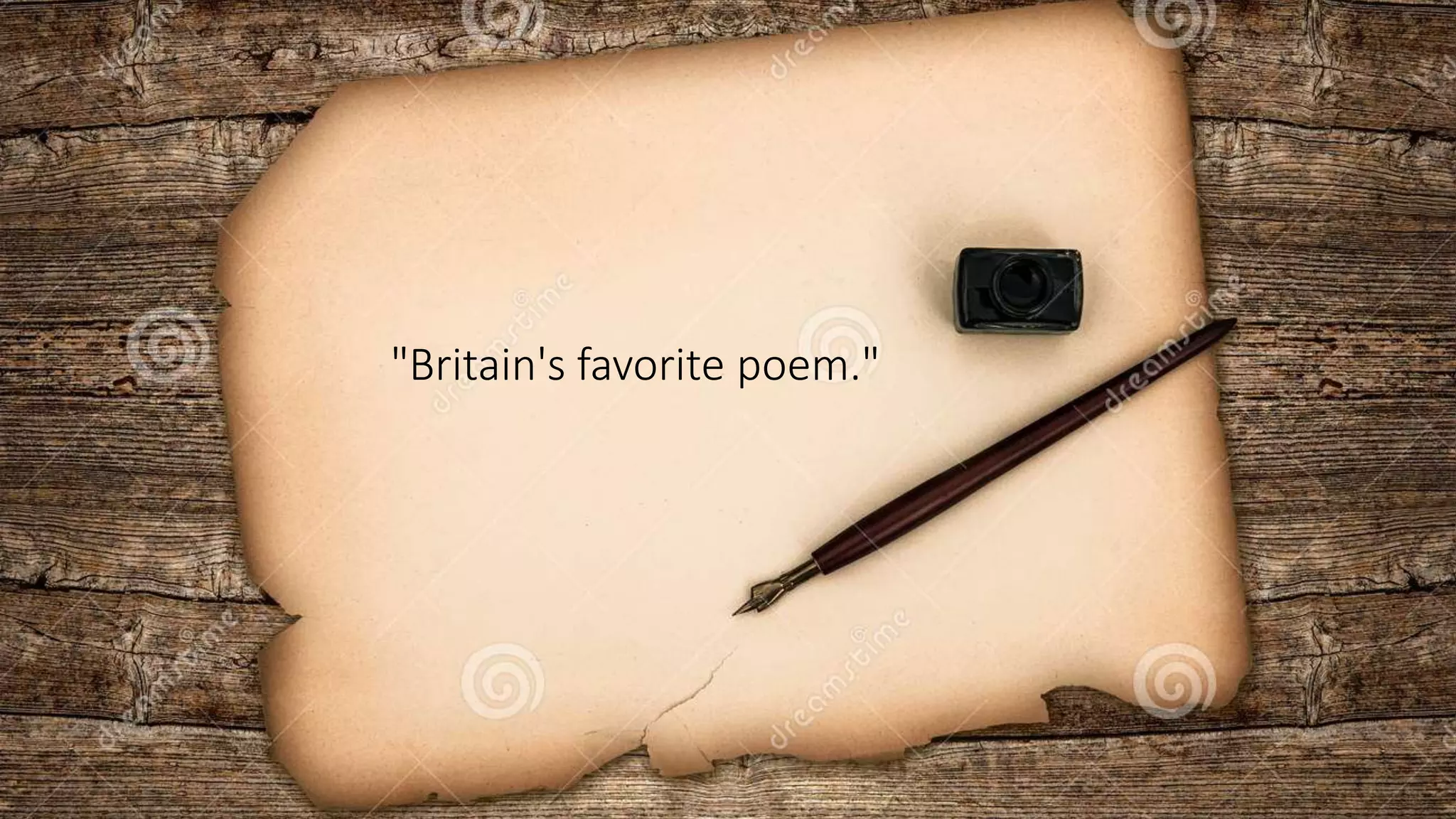 "Britain's favorite poem."
 