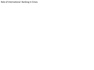 Role of International Banking in Crises
 