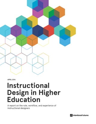 Instructional
Design in Higher
Education
APRIL 2016
A report on the role, workflow, and experience of
instructional designers
 