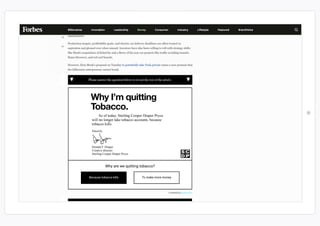 FreeWall by Rezonence
Why I’m quitting
Tobacco.
As of today, Sterling Cooper Draper Pryce
will no longer take tobacco accounts, because
tobacco kills.
Sincerly,
Donald F. Draper
Creative director
Sterling Cooper Draper Pryce
Because tobacco kills To make more money
Why are we quitting tobacco?
 
