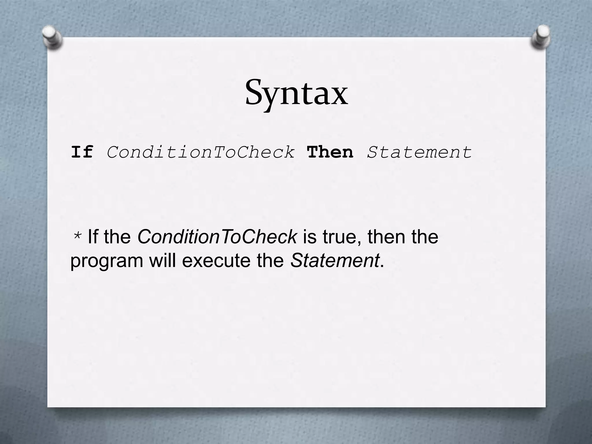 If then statement | PPTX
