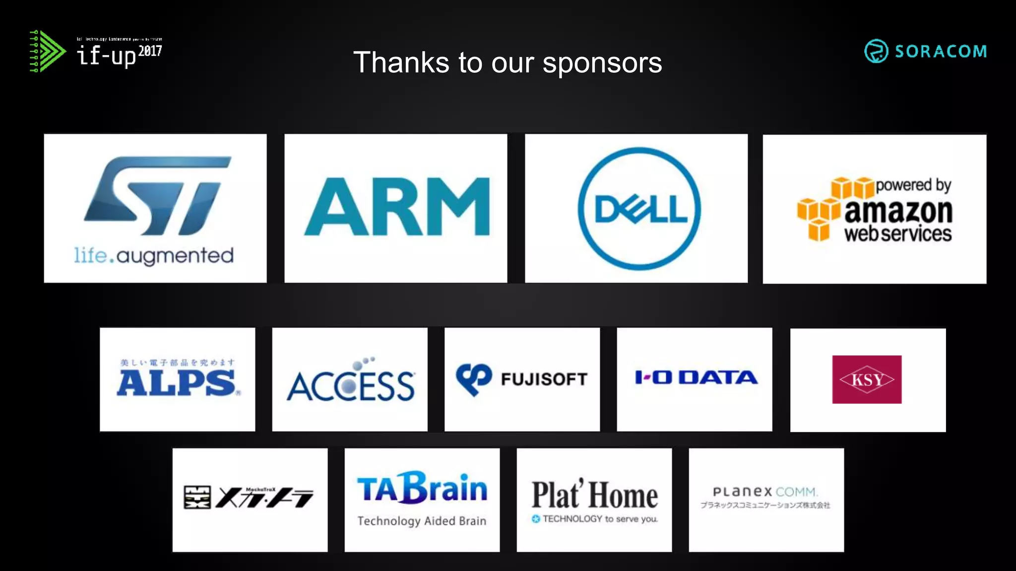 Thanks to our sponsors
 