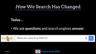 ©2017
How We Search Has Changed
Today…
• We ask questions and search engines answer.
 