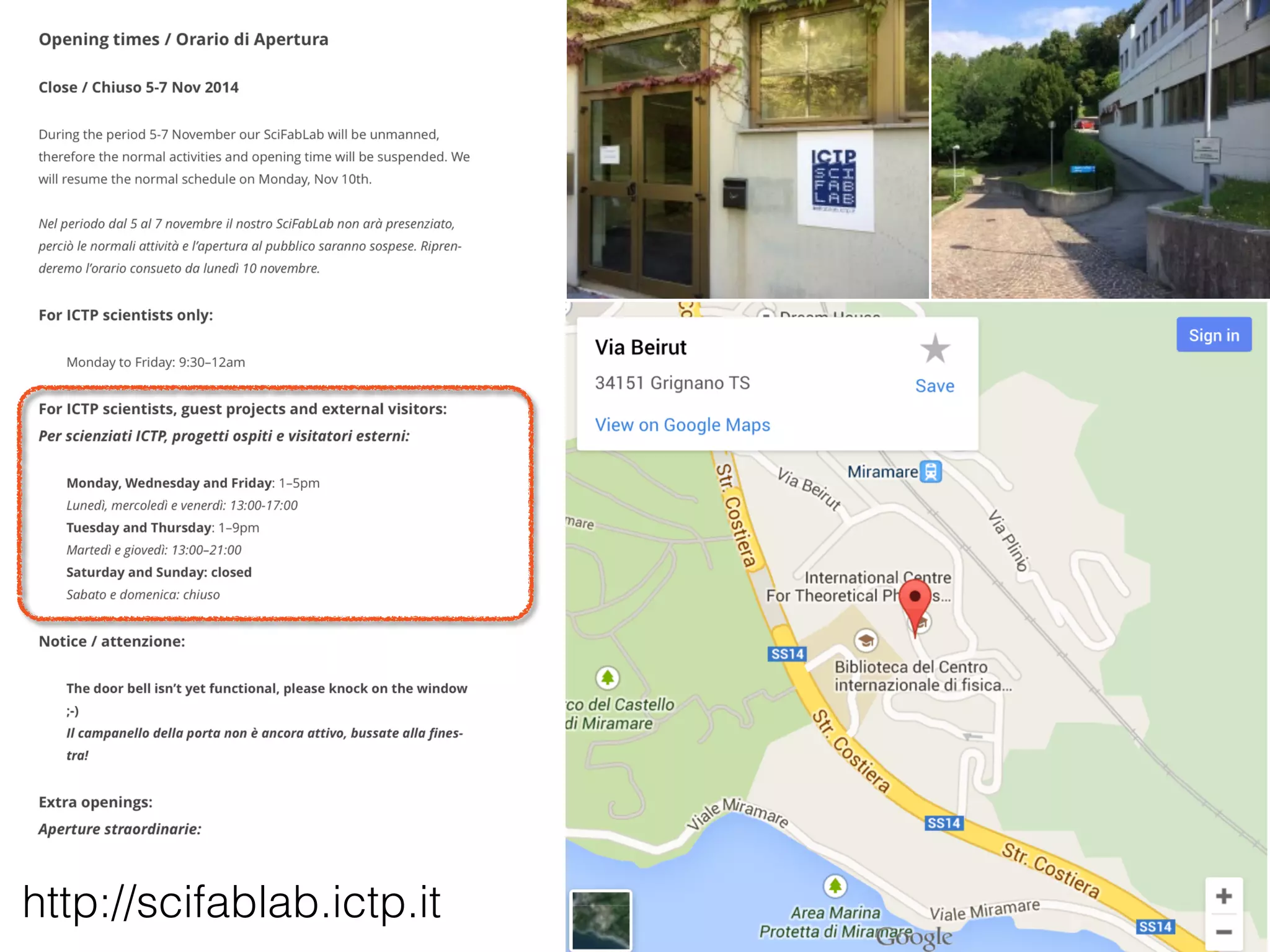 http://scifablab.ictp.it 
 