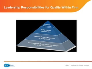 Page 10 | Confidential and Proprietary Information
Leadership Responsibilities for Quality Within Firm
 